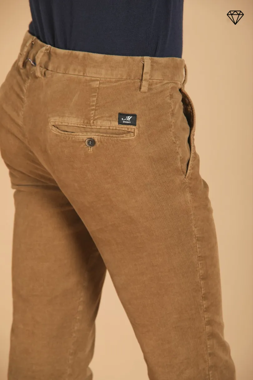 Torino men's chino pants in velvet 1500 striped slim fit ①