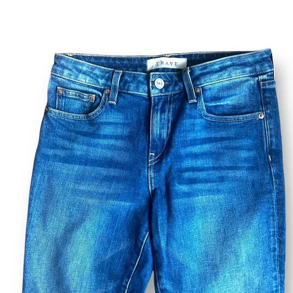 Trave Bradshaw Low Rise Slim Crop Jeans in Sweet Emotion Size 28 Frayed Hem