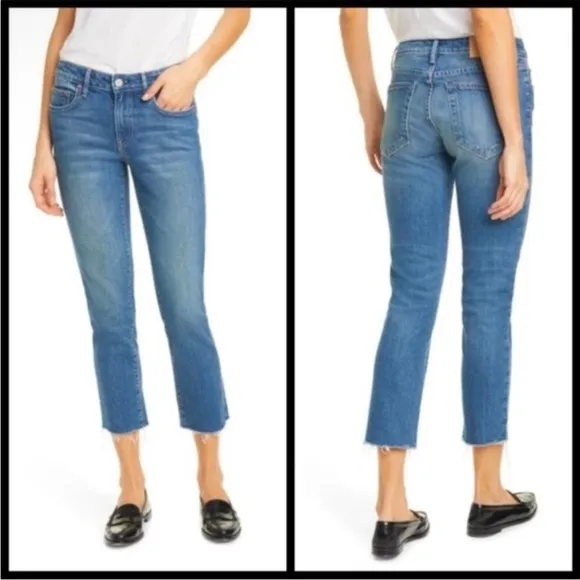 Trave Bradshaw Low Rise Slim Crop Jeans in Sweet Emotion Size 28 Frayed Hem