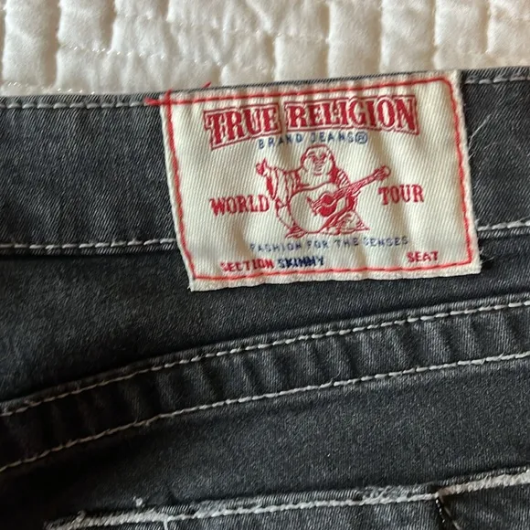 True Religion Skinny Jeans, Black, Size 25
