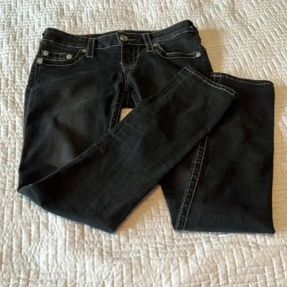 True Religion Skinny Jeans, Black, Size 25