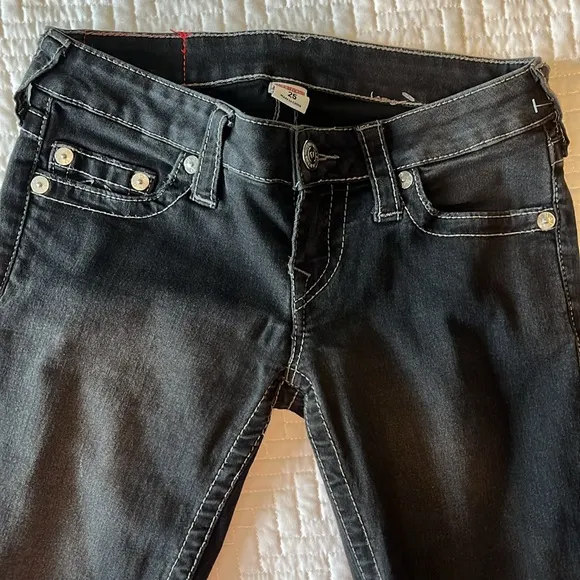 True Religion Skinny Jeans, Black, Size 25