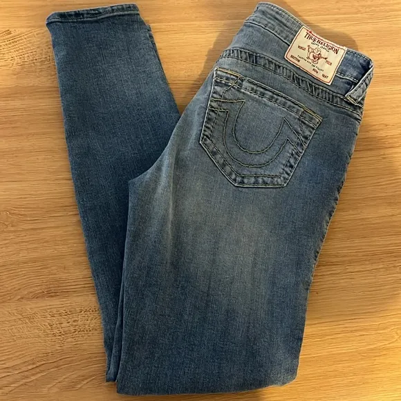 True Religion Womens 28  Halle Mid-Rise Skinny Fit Stretch Jeans