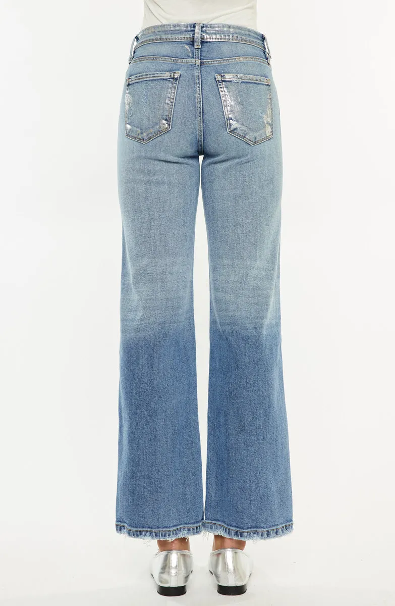 Veronica Premier High Rise Slim Wide Leg Jeans