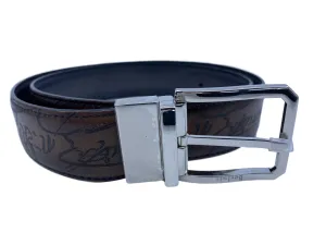 Versatile Reversible Scritto Leather Belt