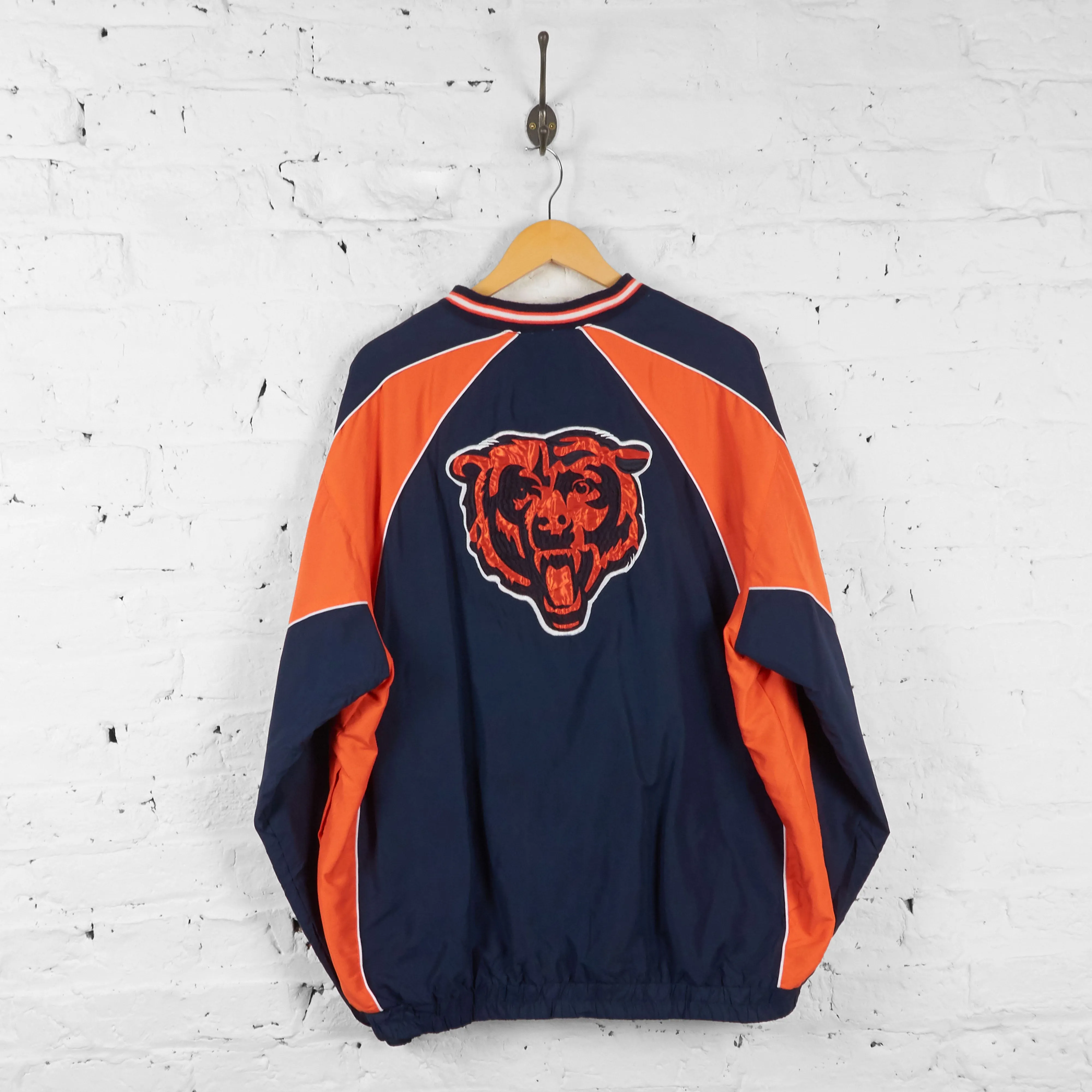 Vintage Chicago Bears NFL Pull Over Jacket - Orange - XXL