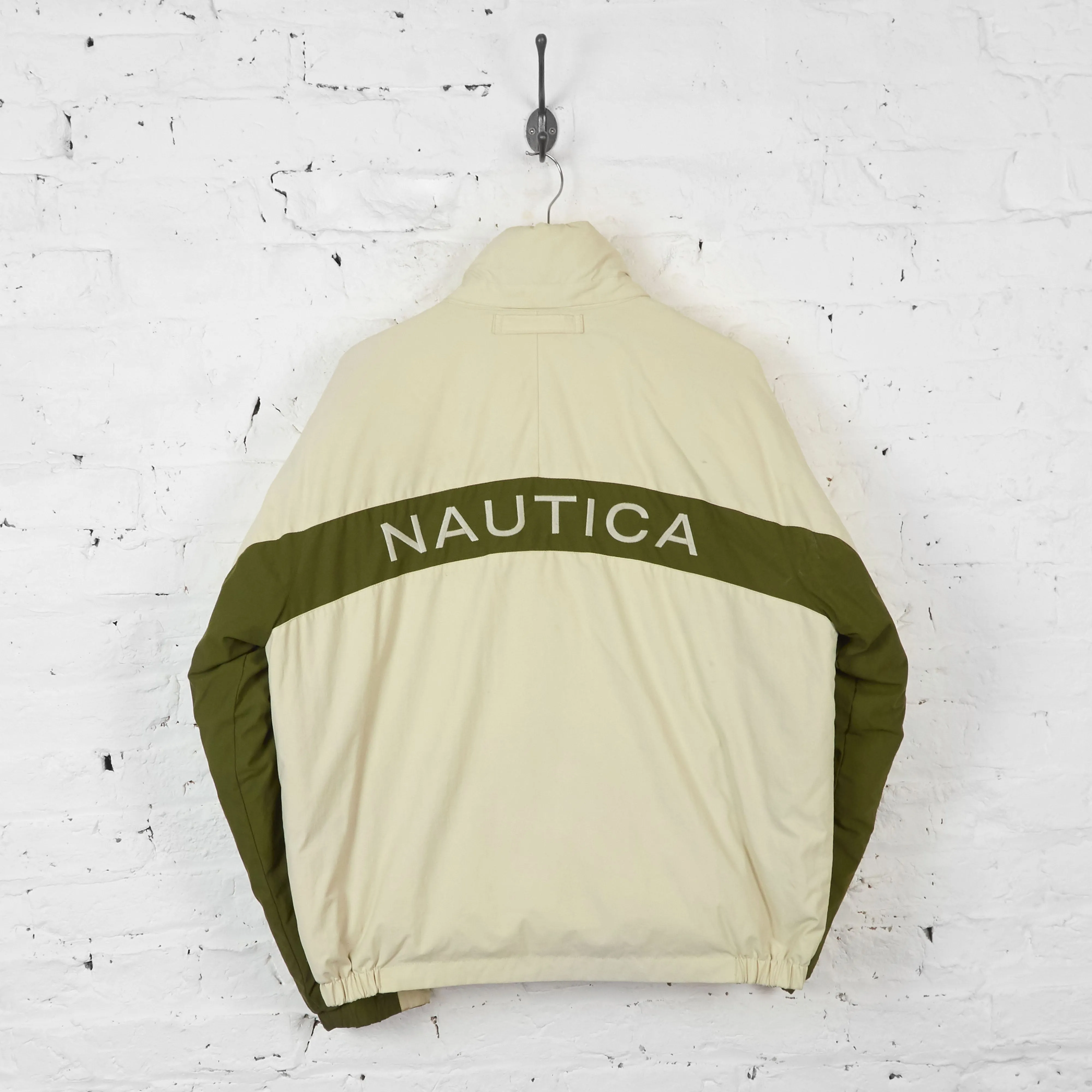 Vintage Nautica Reversible Puffa Jacket - Navy/Cream - XL