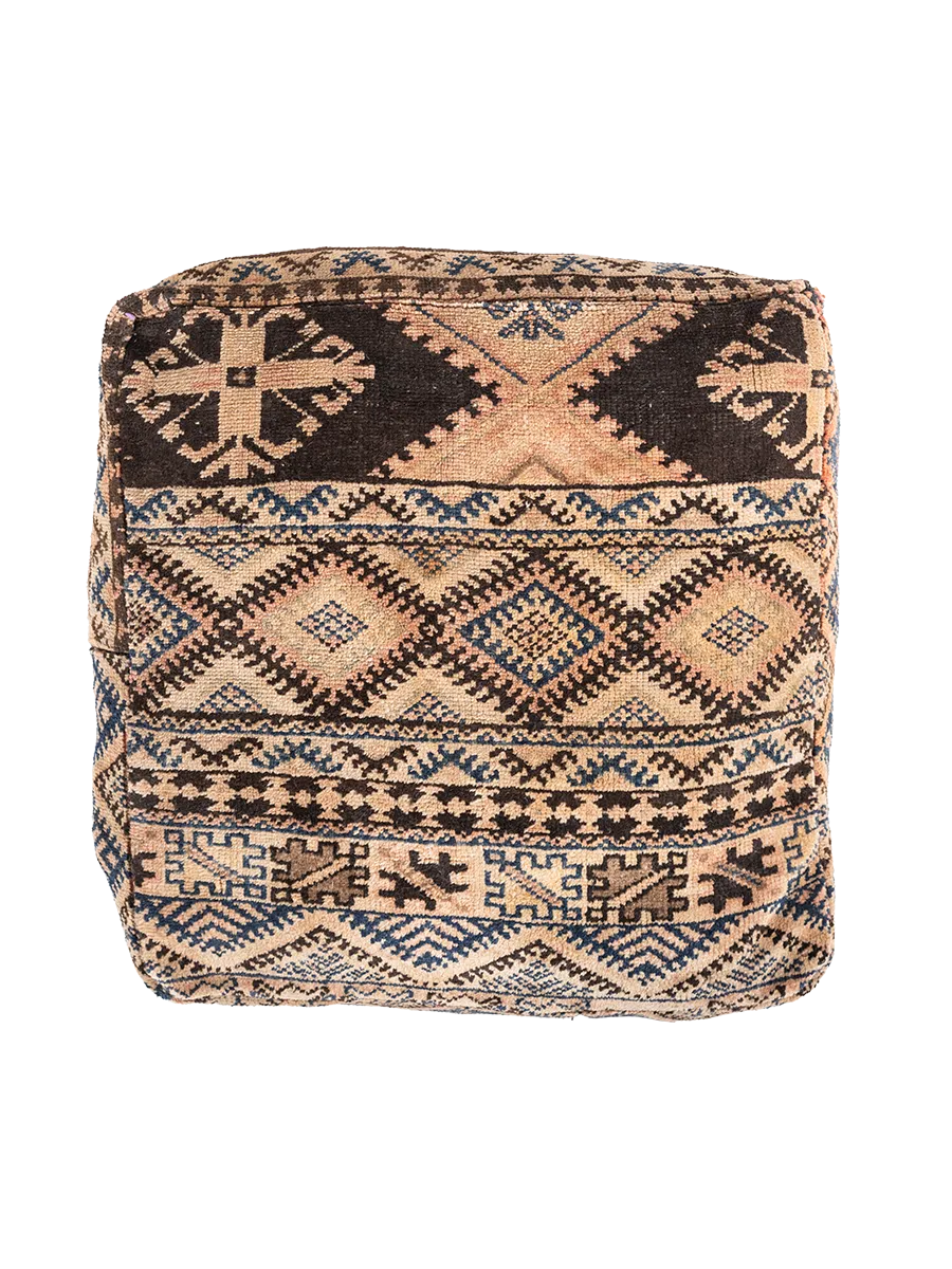 Vintage Taznakht Pouf - Natural Tones