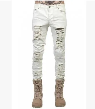 West Louis™ Hip Hop Swag Distressed Slim Jeans [ 3 colors ]