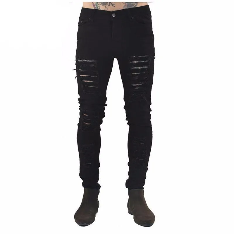 West Louis™ Hip Hop Swag Distressed Slim Jeans [ 3 colors ]