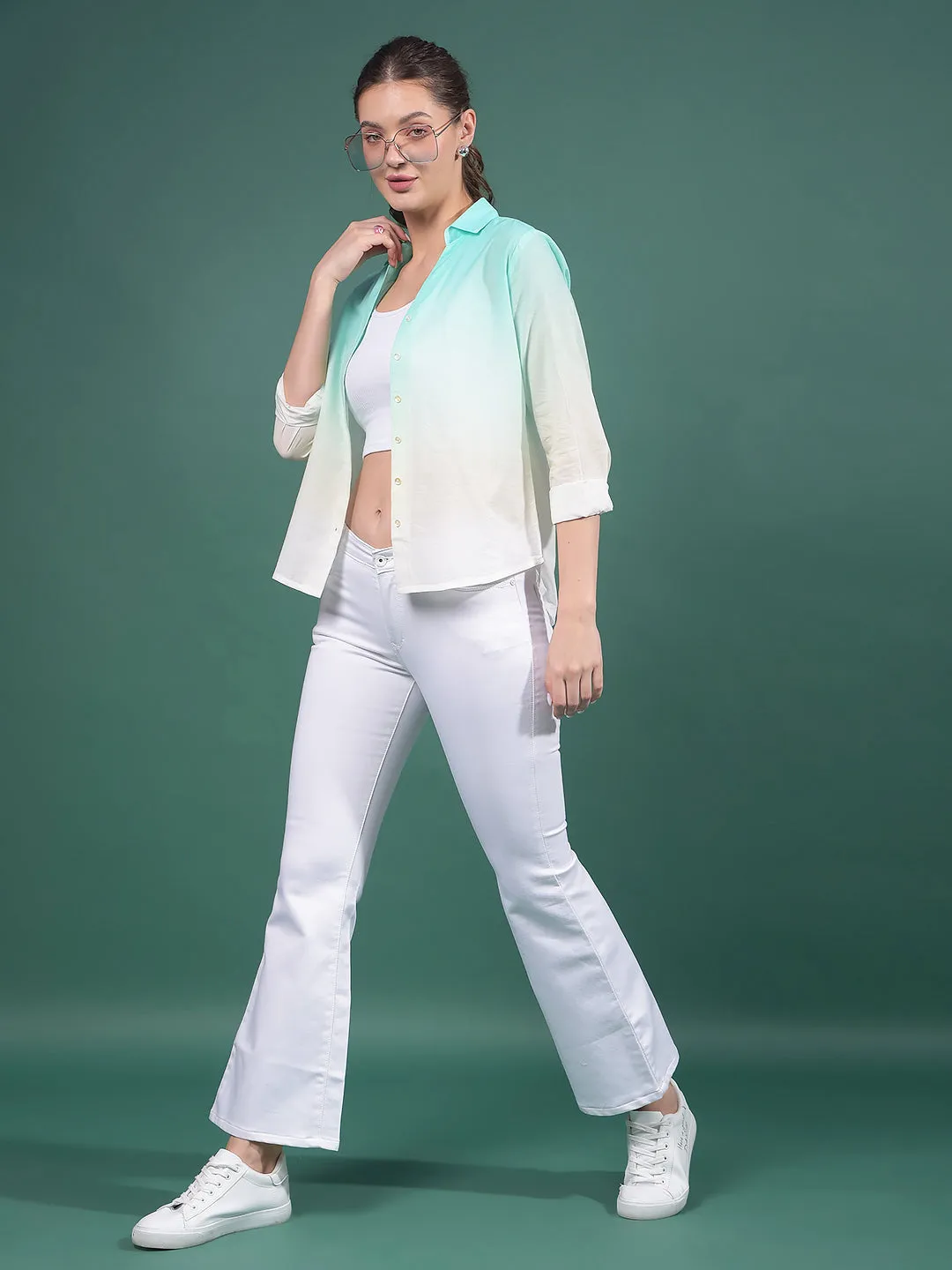 White Bootcut Jeans