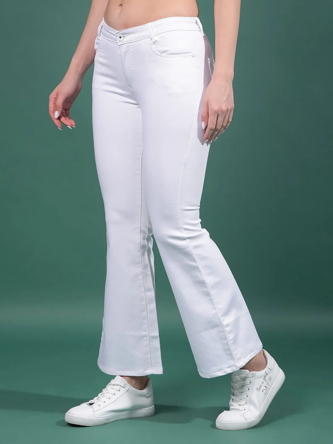 White Bootcut Jeans