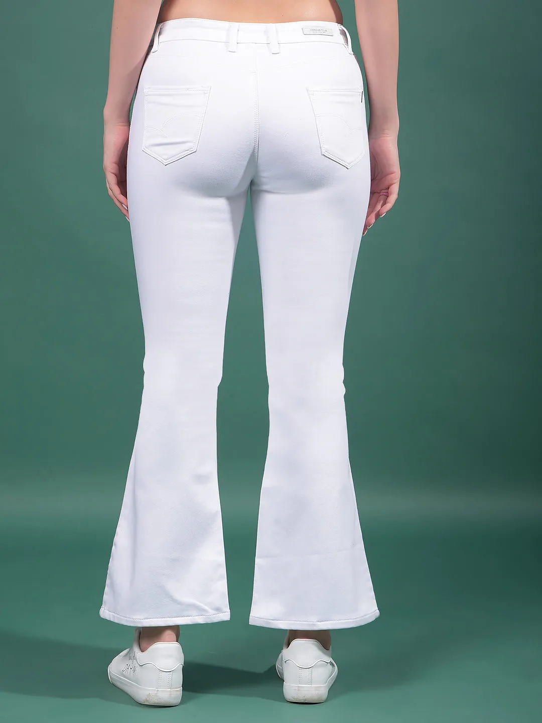 White Bootcut Jeans