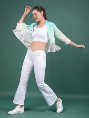 White Bootcut Jeans