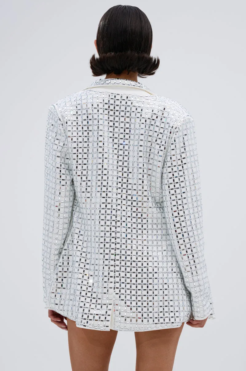 WHITE HOT EMBELLISHED BLAZER
