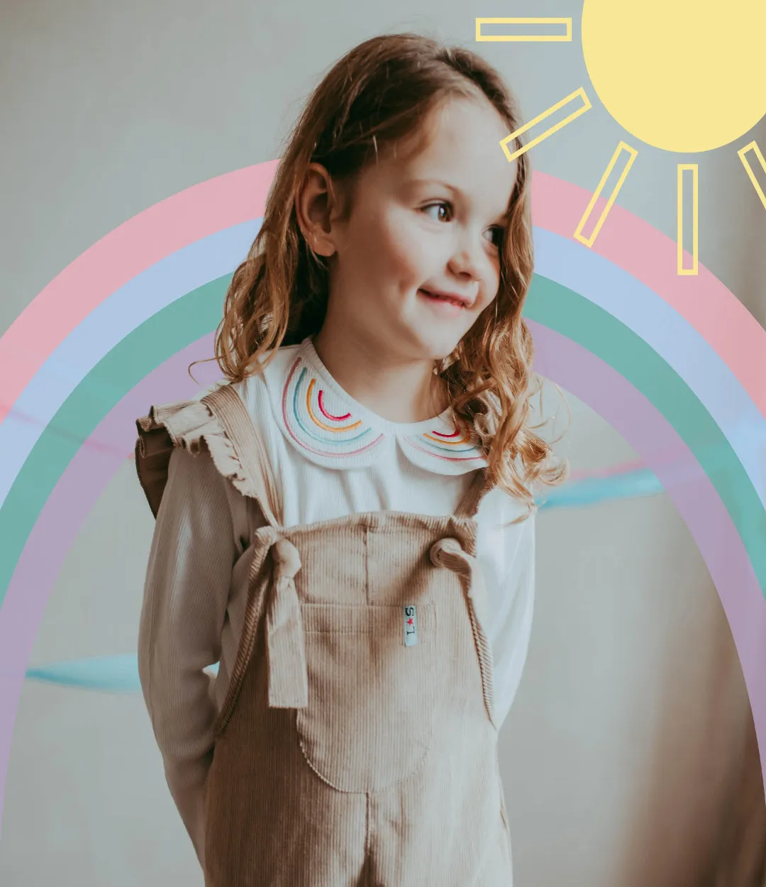 White Rainbow Applique Top