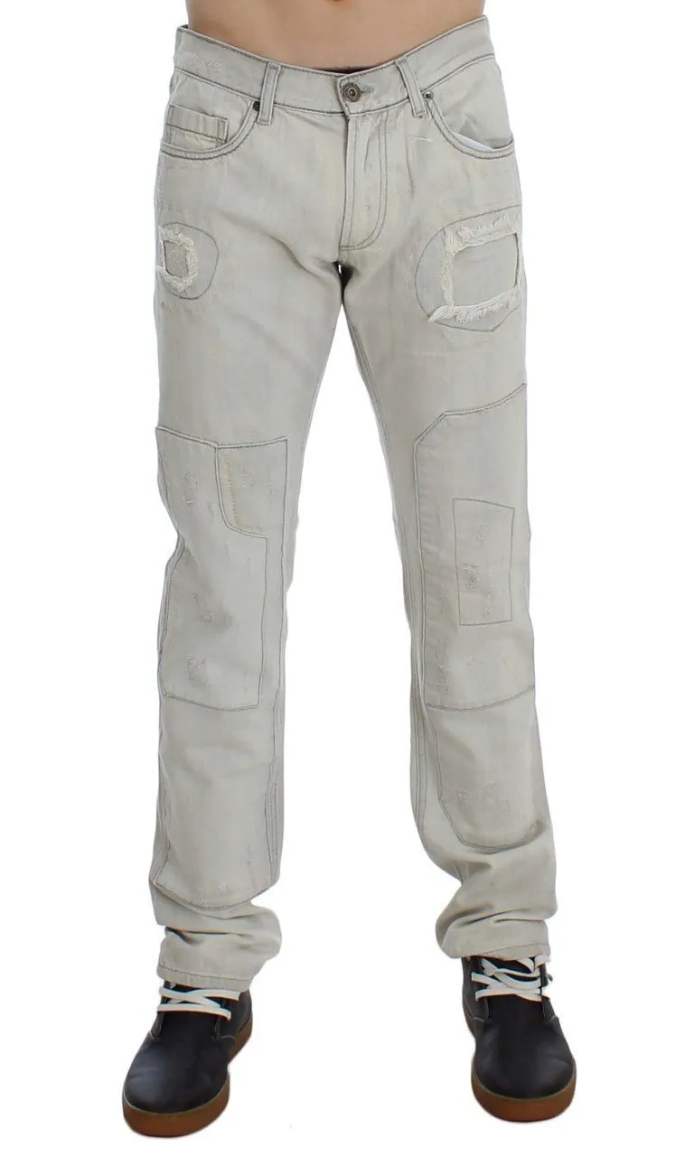 White Wash Cotton Regular Fit Jeans