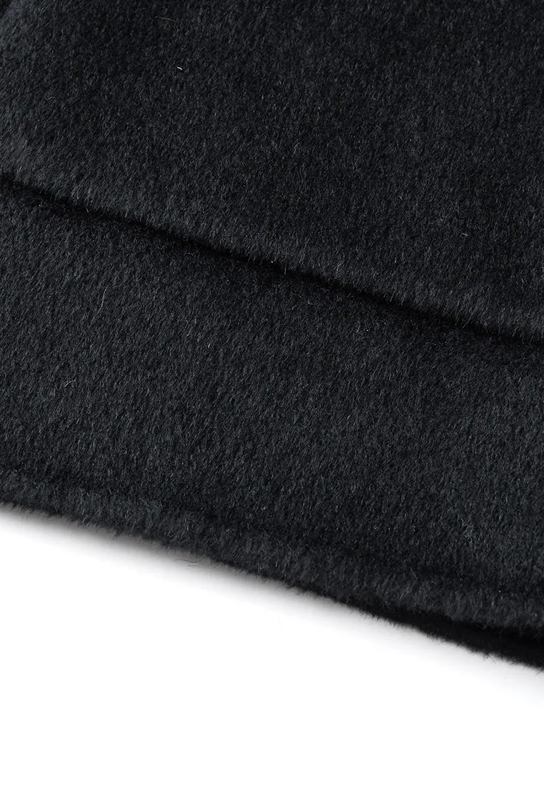 Wide Lapel Wrap-knotted Patch-pocket Cropped Coat