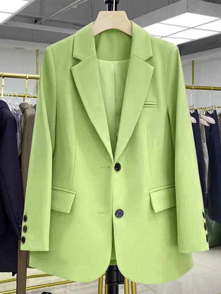 Women Jackets Pink Small Suit Women's Coat Casual Small Loose Small Suit Women's Design Sense  Blazer Women