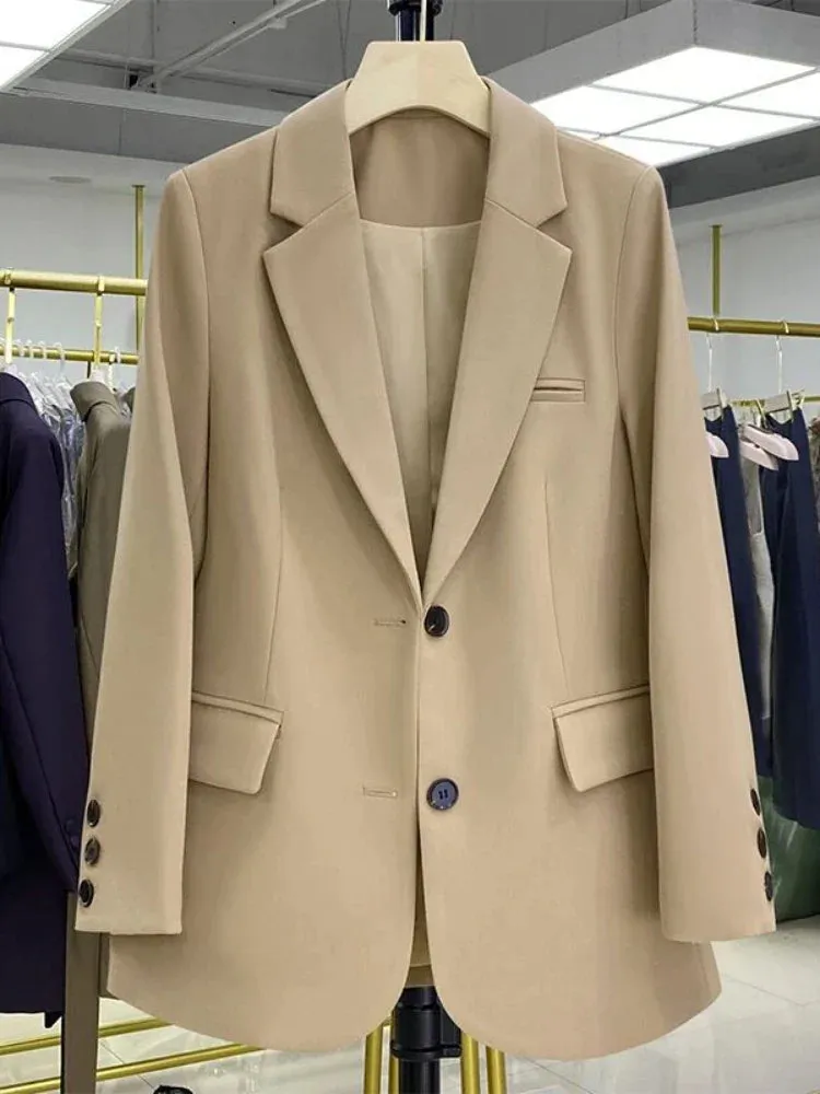 Women Jackets Pink Small Suit Women's Coat Casual Small Loose Small Suit Women's Design Sense  Blazer Women