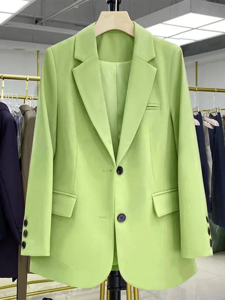 Women Jackets Pink Small Suit Women's Coat Casual Small Loose Small Suit Women's Design Sense  Blazer Women