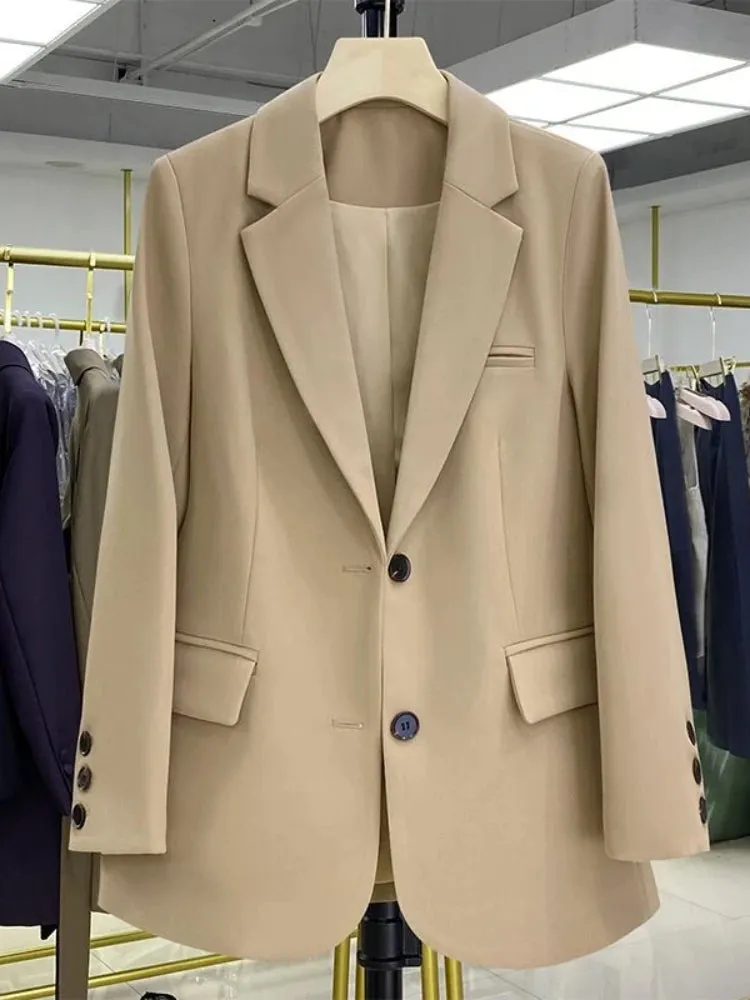 Women Jackets Pink Small Suit Women's Coat Casual Small Loose Small Suit Women's Design Sense  Blazer Women