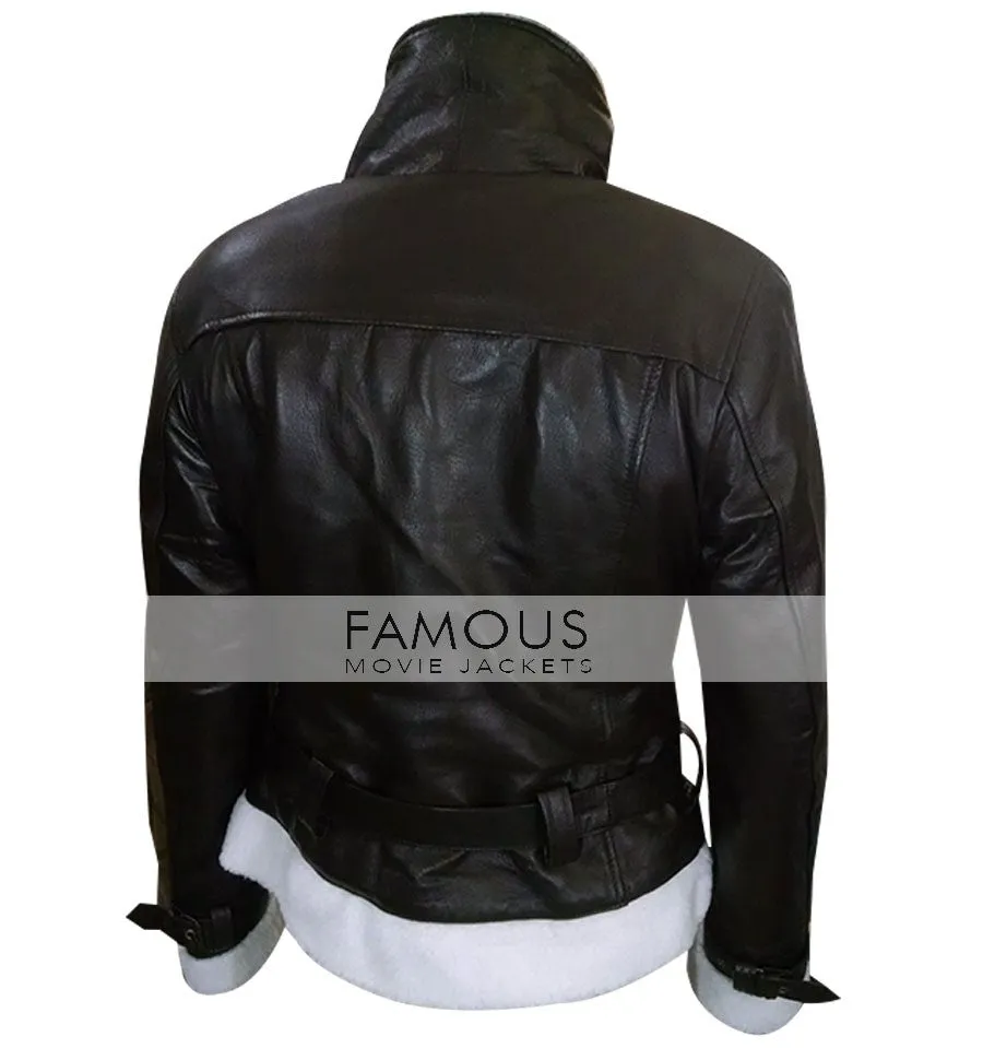 Women Lambskin Flying Aviator Brown Shearling Jacket