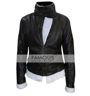 Women Lambskin Flying Aviator Brown Shearling Jacket