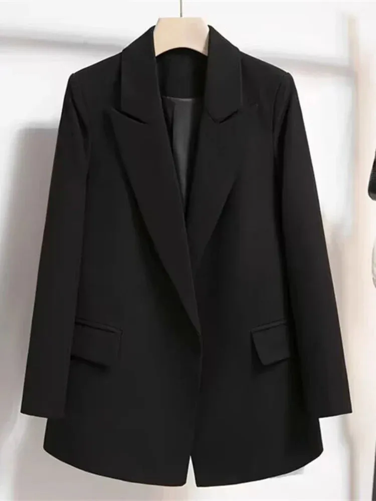 Women's Blazers Spring Autumn Suit Coat Beige Tie Up Jacket Slim Fit Stylish Top Outerwear Office Lady Blazer for Women Clothing