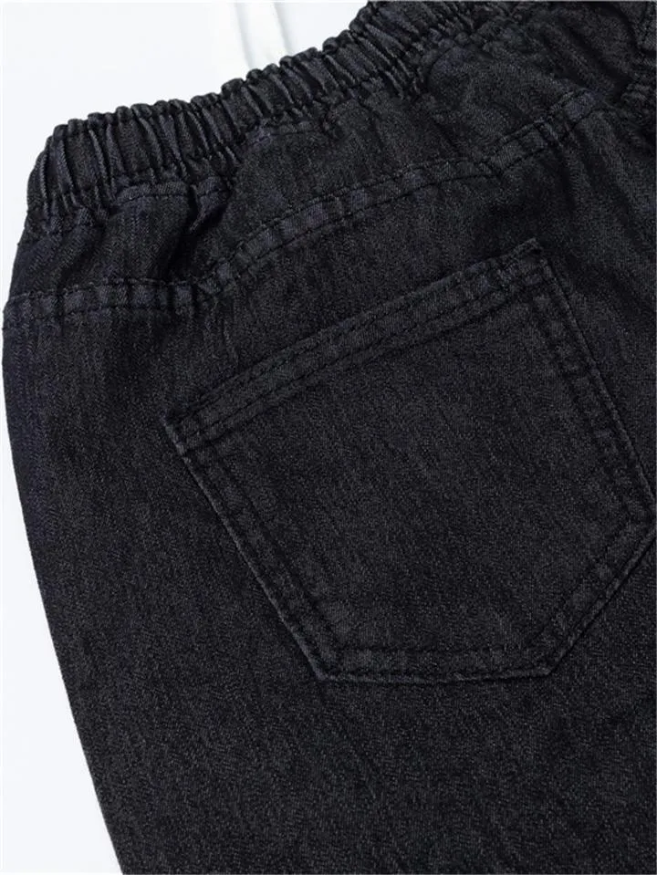 Womens Elastic Waist Drawstring Jeans