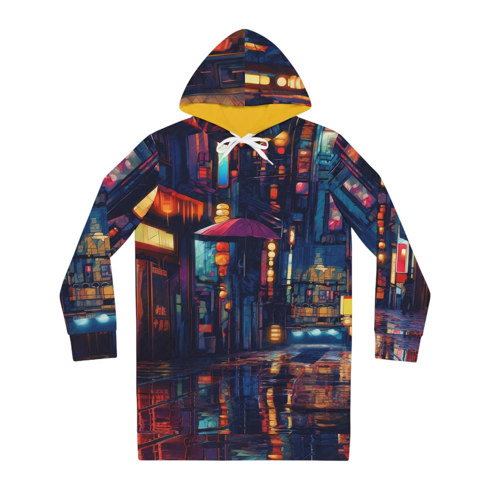 Women's Hoodie Dress - Wandering Osaka