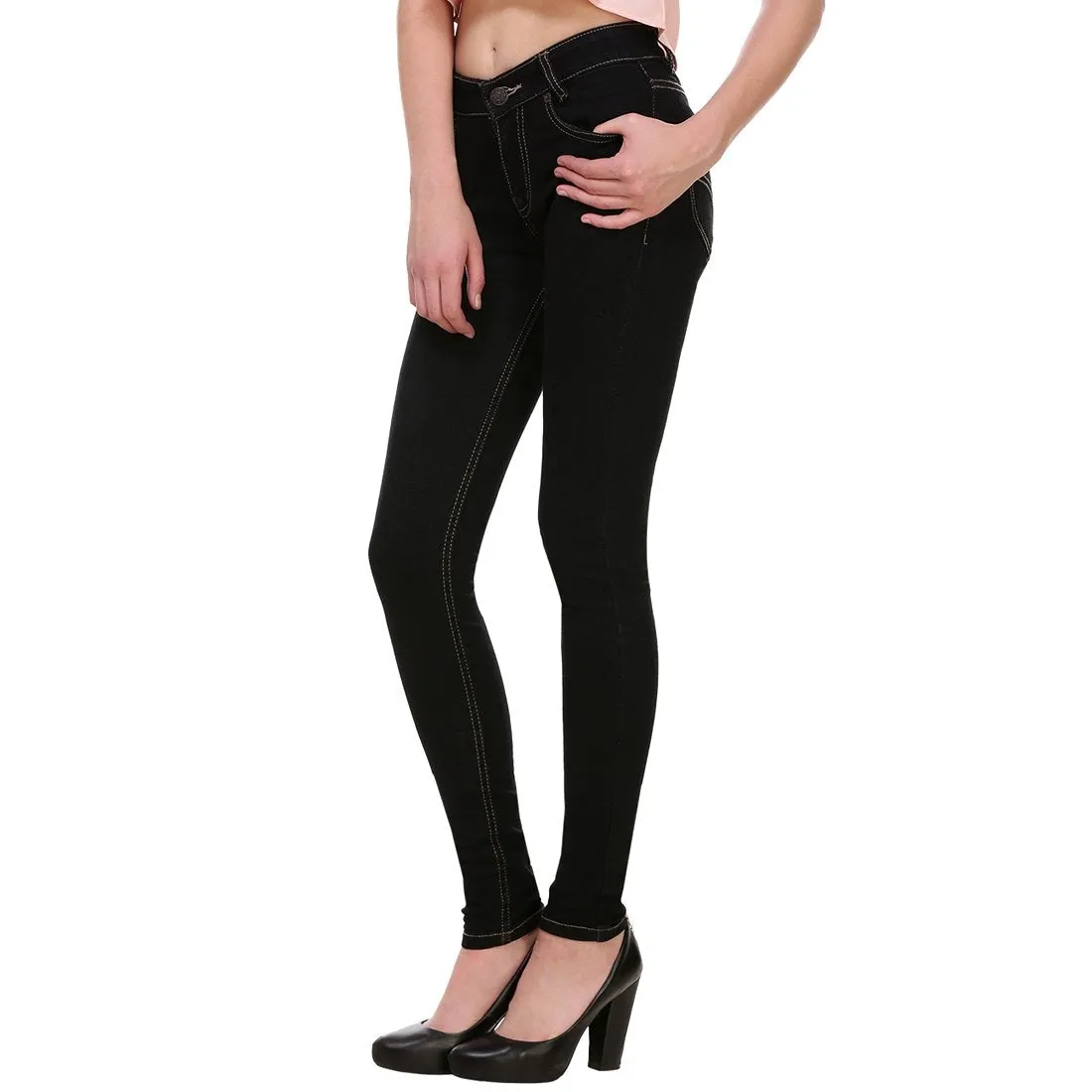 Women's Skinny Fit Mid-Rise Clean Look Clean Look Streachable Jeans