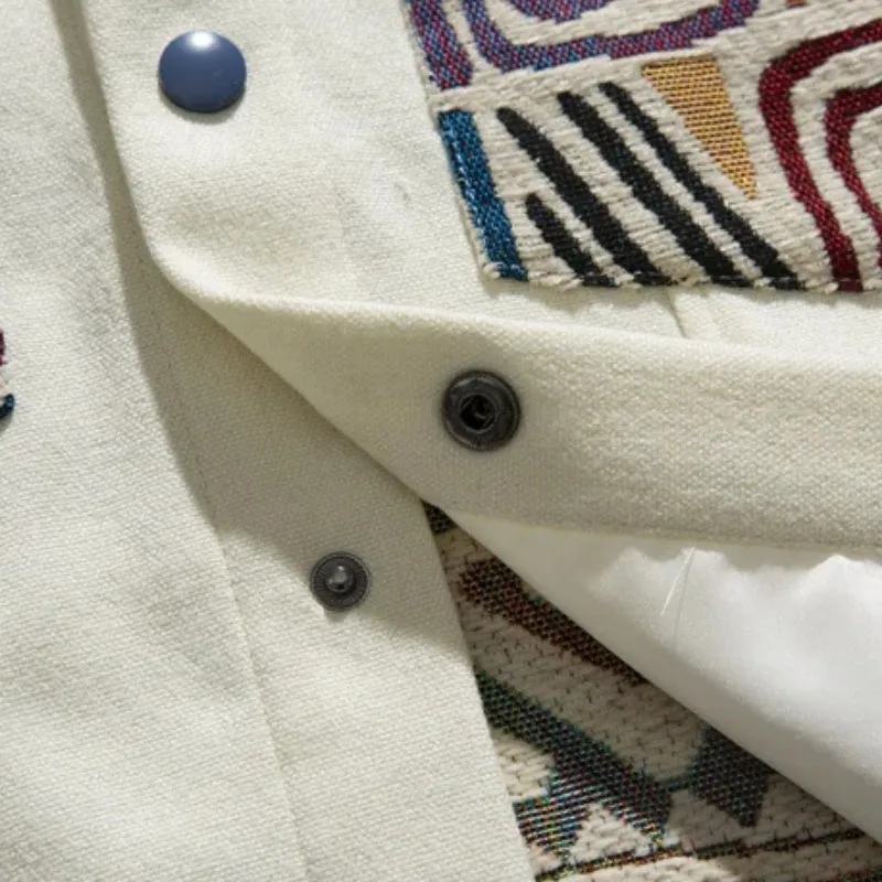 Y2K Snap Button Patchwork Jacket