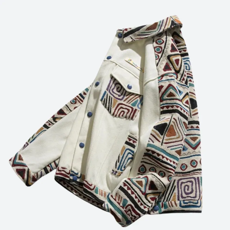 Y2K Snap Button Patchwork Jacket