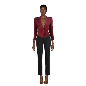 YVES SAINT LAURENT Rive Gauche Burgundy Jacket | Size S/M