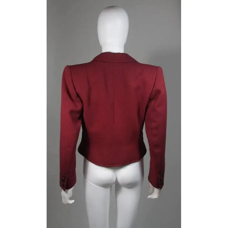 YVES SAINT LAURENT Rive Gauche Burgundy Jacket | Size S/M