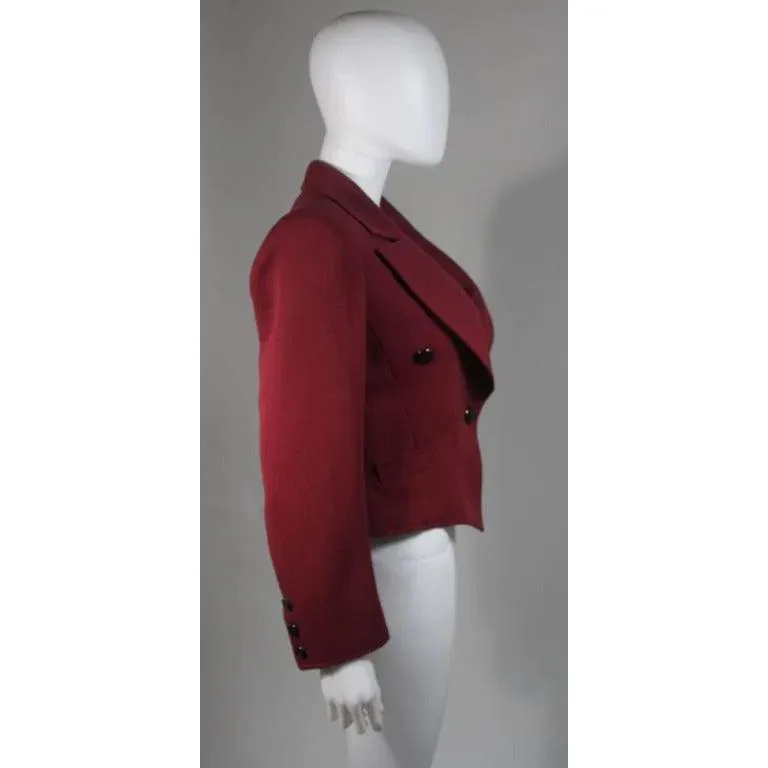YVES SAINT LAURENT Rive Gauche Burgundy Jacket | Size S/M