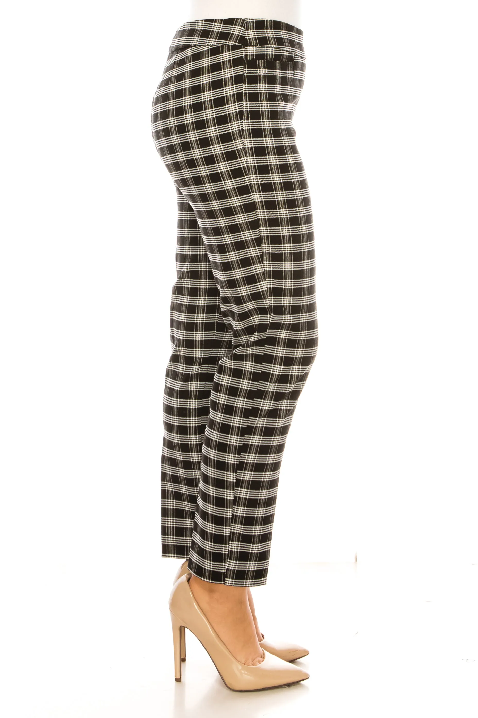 Zac & Rachel Pull-On Plaid Print Slim Leg Pants