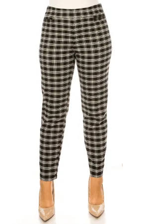 Zac & Rachel Pull-On Plaid Print Slim Leg Pants