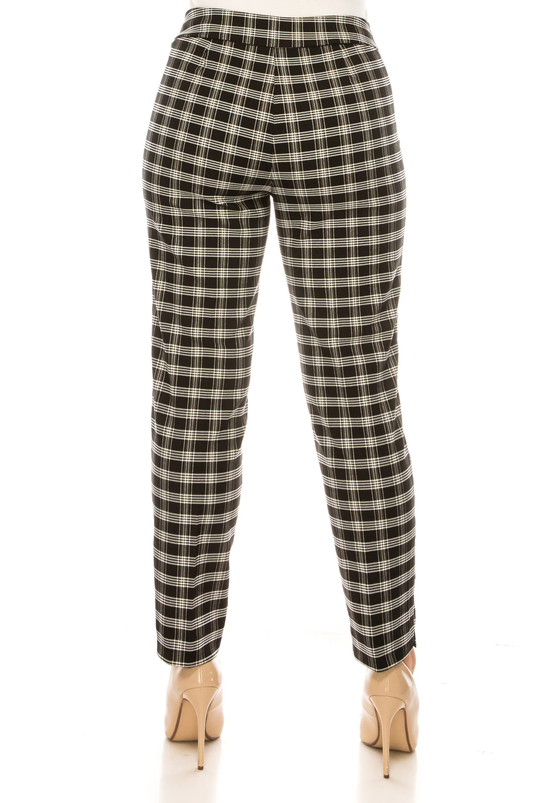 Zac & Rachel Pull-On Plaid Print Slim Leg Pants